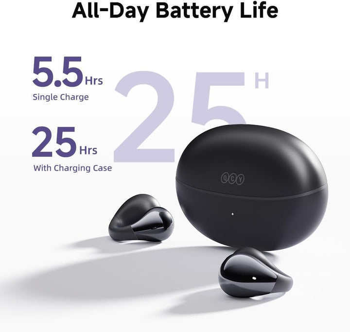 QCY Crossky C30 Open Ear Kopfhörer,Kabellose Bluetooth 5.4 Clip On Kopfhörer,4 Mikrofon ENC Geräusch