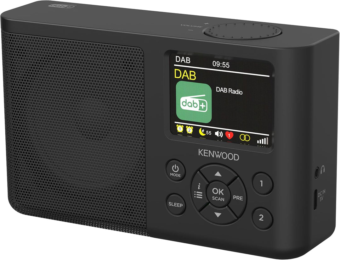 Kenwood CR-M33DAB-B - Tragbares DAB+ Radio mit Bluetooth, integriertem Li-Ion Akku & 6,1cm Farbdispl