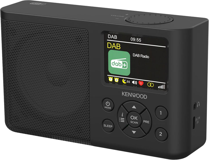 Kenwood CR-M33DAB-B - Tragbares DAB+ Radio mit Bluetooth, integriertem Li-Ion Akku & 6,1cm Farbdispl