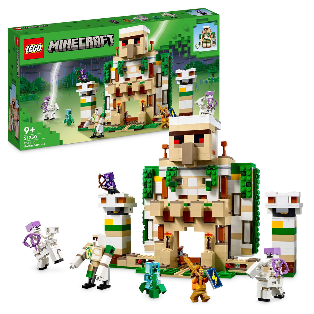 LEGO 21250 Minecraft Die Eisengolem-Festung, baubares Burg-Spielzeug, verwandelbar in eine grosse Fi
