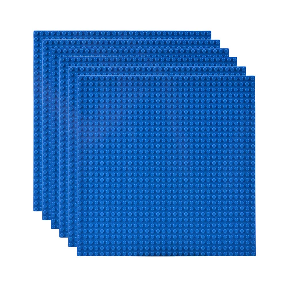 Lekebaby 6 Platten-Set Bauplatte Kompatibel mit Meisten Marken, 25 * 25cm, Blaue Grundplatte Blaue 6
