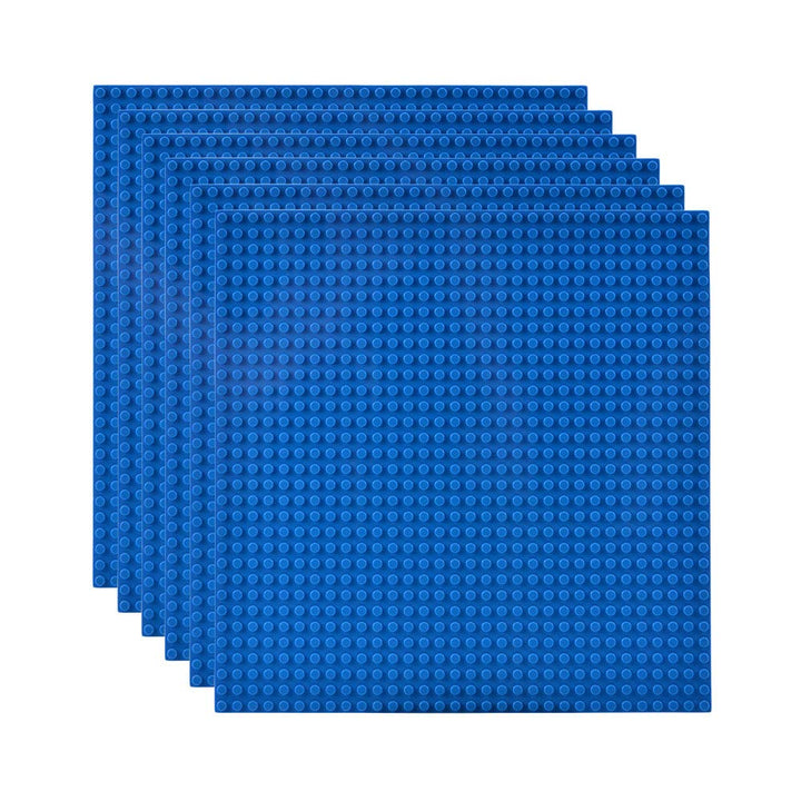 Lekebaby 6 Platten-Set Bauplatte Kompatibel mit Meisten Marken, 25 * 25cm, Blaue Grundplatte Blaue 6