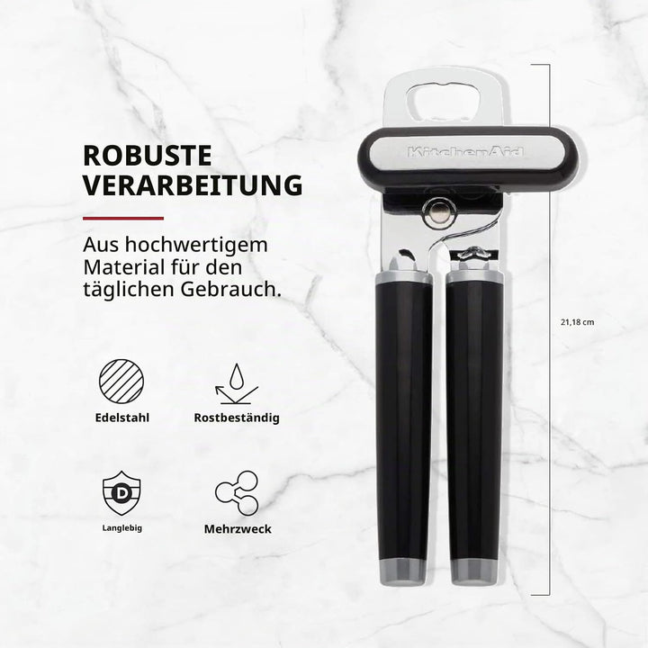 KitchenAid KE199OHOBA Klassischer Multifunktions-Dosenöffner/Flaschenöffner, 21 cm, Schwarz One Size
