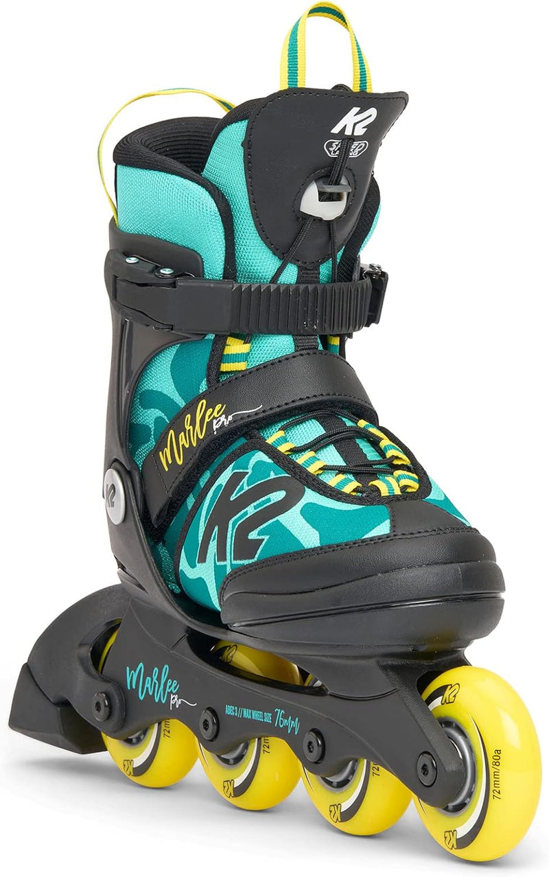 K2 Mädchen Marlee Pro Inline Skates M (EU: 32-37 / UK: 13-4 / US: 1-5) green - yellow, M (EU: 32-37