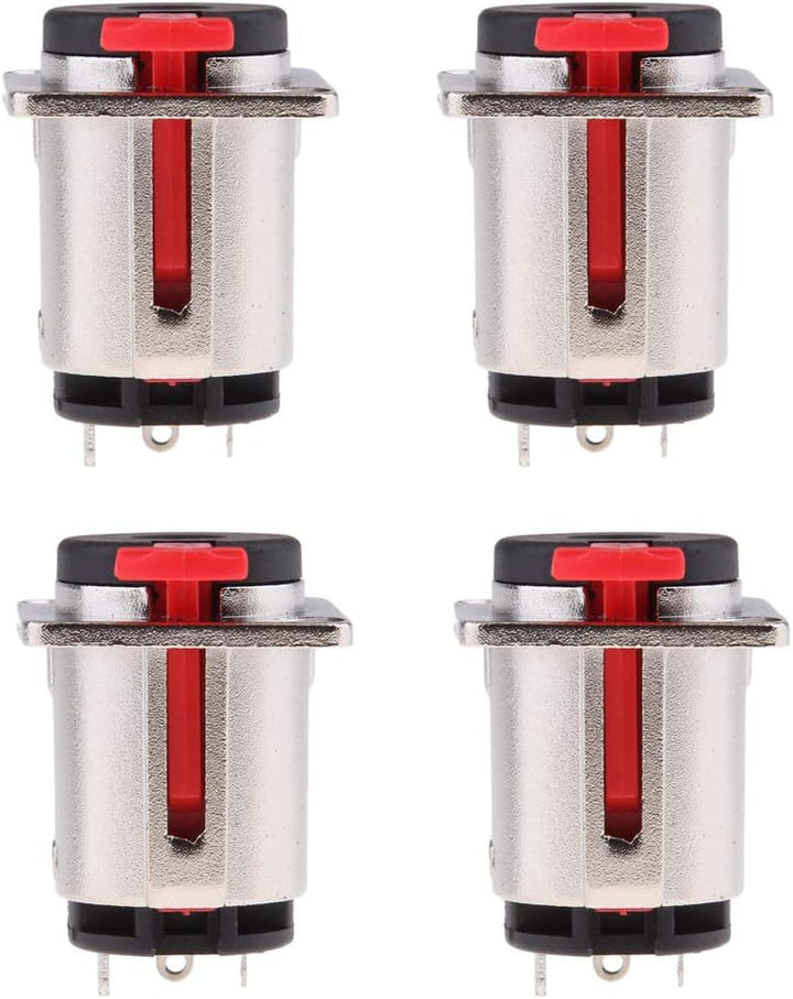 perfk 4 Pieces 6.35mm 1/4inch Instrumenten-Einbaubuchse Klinkenstecker Klinken Buchse aux Audio Adap