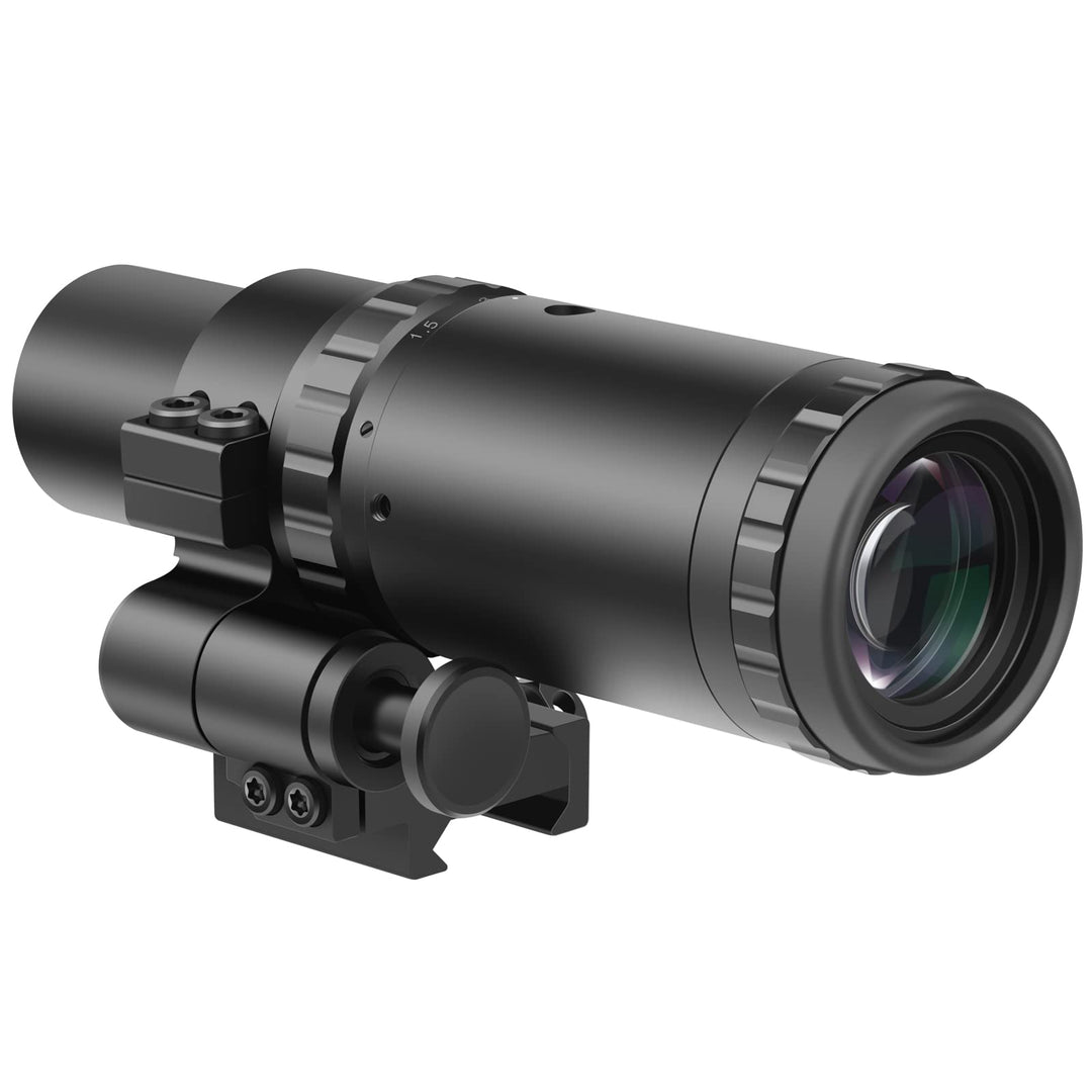 Feyachi M37 1.5X - 5X Rotpunkt-Vergrösserer mit Flip-to-Side-Montage und Fokuseinstellung, optischer