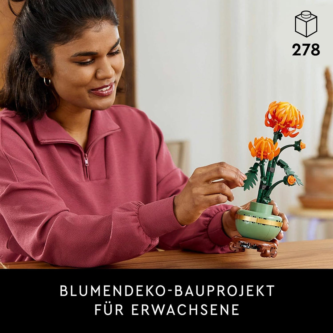 LEGO Icons Chrysantheme, kreatives Bauset für Erwachsene, Pflegeleichte Spielzeug-Pflanze zum Versch