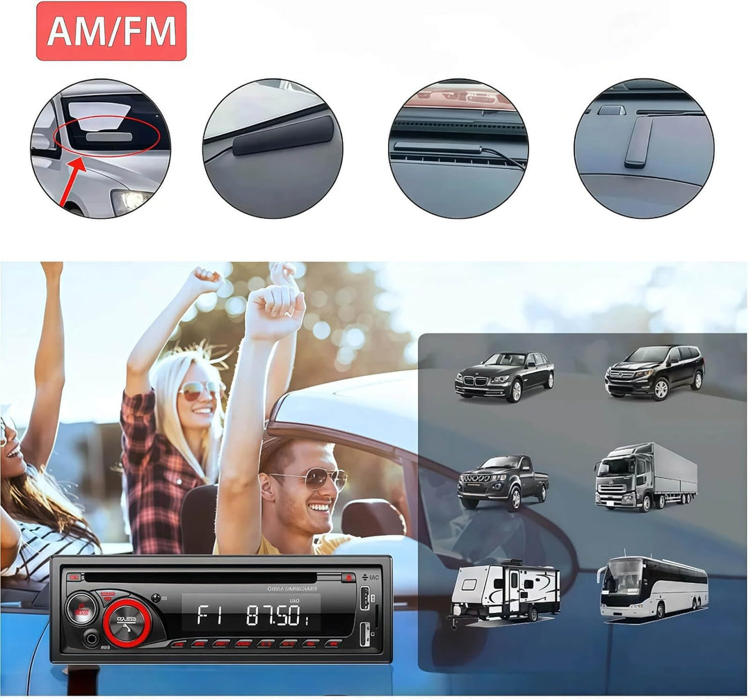 AURUM Antenne Auto FM/AM Autoantenne mit Antennenverstärker, Antenne Autoradio für Fahrzeug, LKW, SU