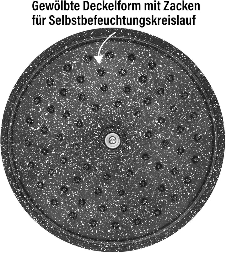 STONELINE Cocotte Bräter mit Deckel Induktion 20 cm, 2,6 L, Aluguss Topf beschichtet mit echten Stei