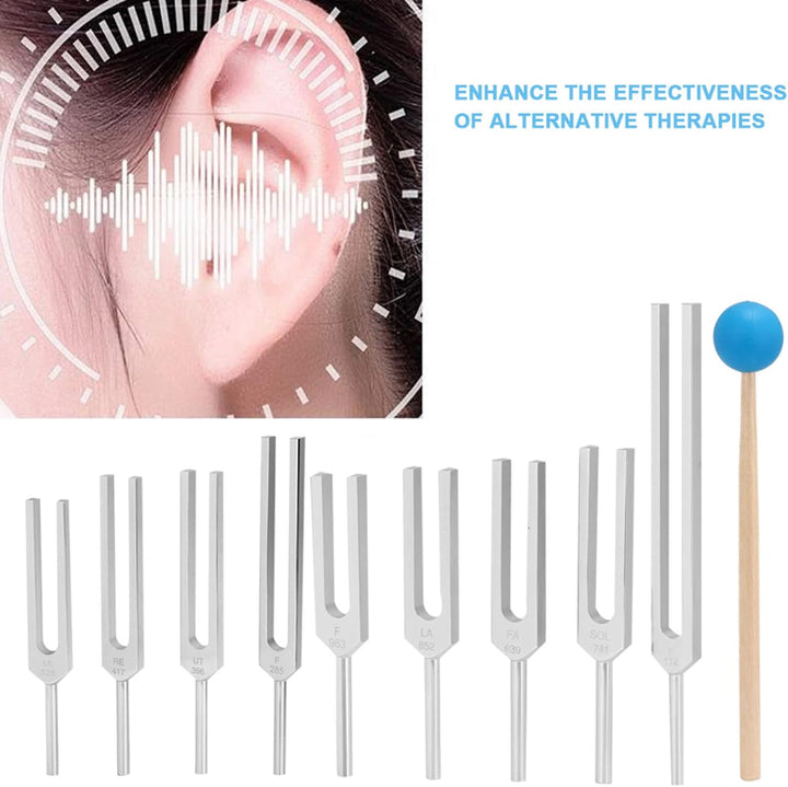 ANKROYU 9 Stück Stimmgabel Set, Tuning Fork 174/285/396/417/528/639/741/852/963 Hz Klangheilungsther