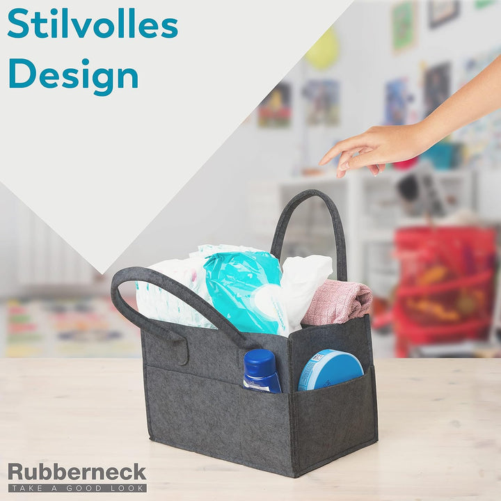 Rubberneck Baby Windel Filztasche - tragbare Wickeltasche, Allzweck Organizer aus Filz (Dunkelgrau,