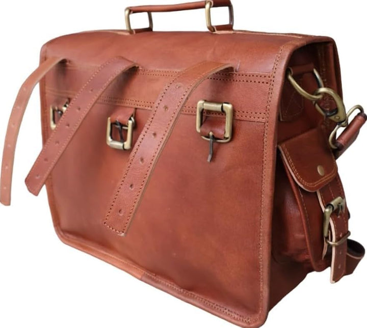 Satteltasche Motorradtasche Powersports Zubehör Rennrad 13 Zoll Leder Braun Scooter Gepäckträger Sat