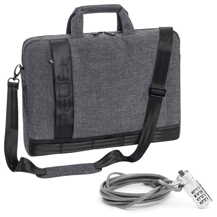 PEDEA Notebooktasche "Fancy" für 17,3 Zoll (43,9cm) mit Schultergurt und Notebookschloss, grau Grau