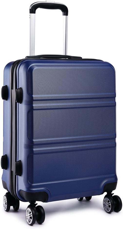 KONO Koffer Trolley Reisekoffer aus ABS+PC – Leichter Hartschalenkoffer mit 4 Zwillingsrollen und TS