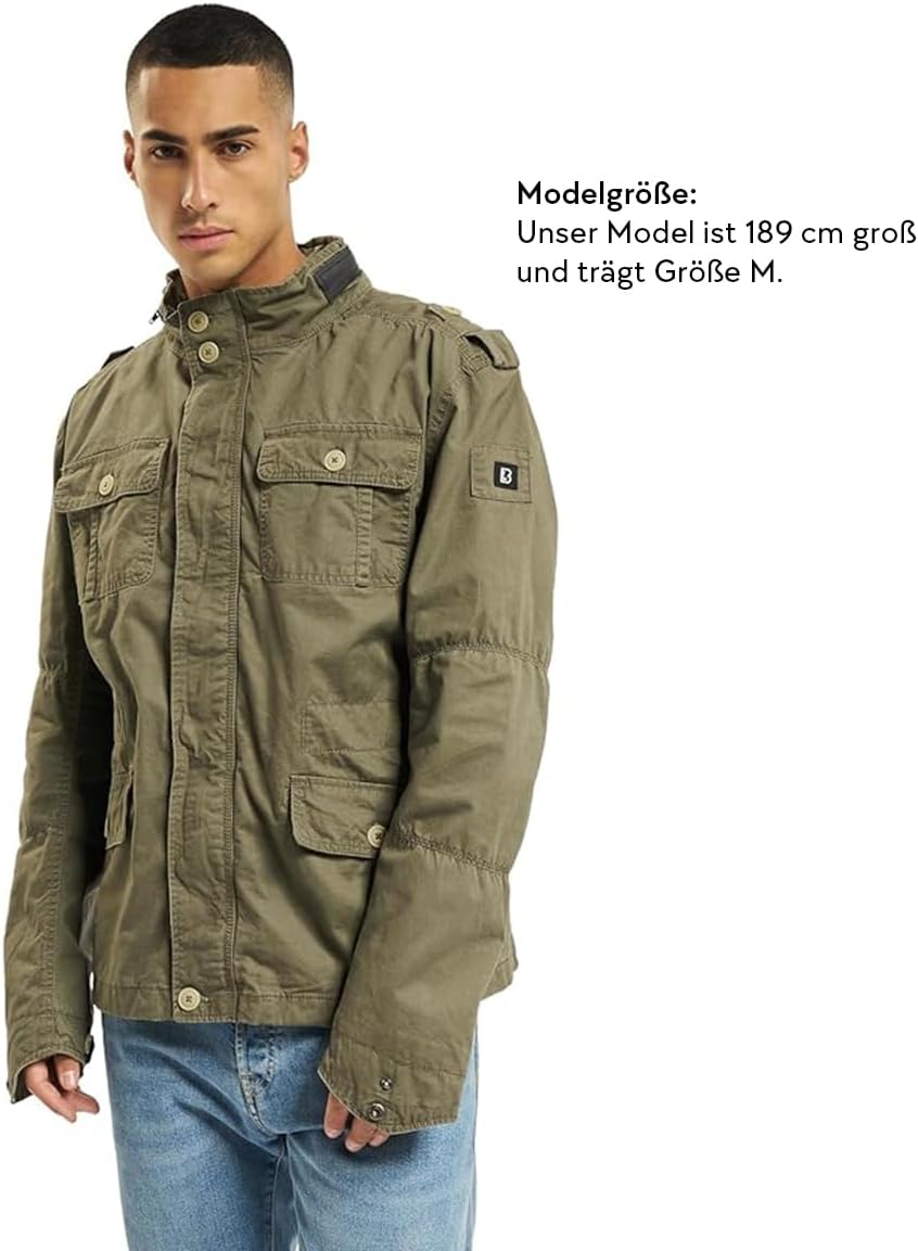 Brandit Jacke Britannia Sommer Vintage Herren ÜBERGANGSJACKE Army Outdoor Jacke, Grösse:M, Farbe:Oli
