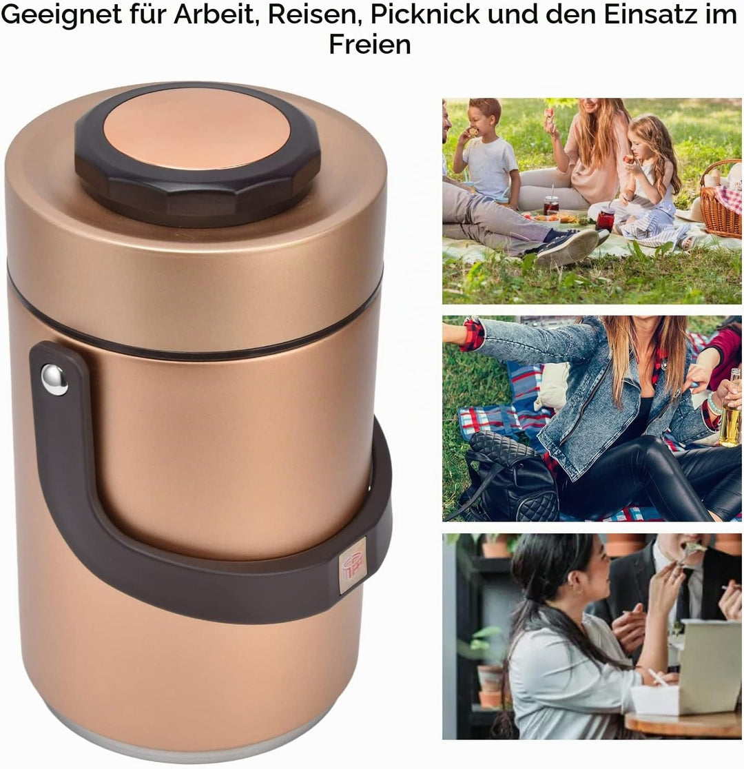 Bento Boxen, 2300ml 3 stufiger Lebensmittelbehälter vakuumisolierter Lunch Thermosbehälter aus Edels