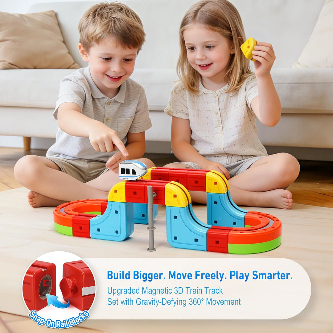 Electric Train Set for Kids with Anti-Gravity Magnetic Floating Tracks, Children's Electric DIY Rail
