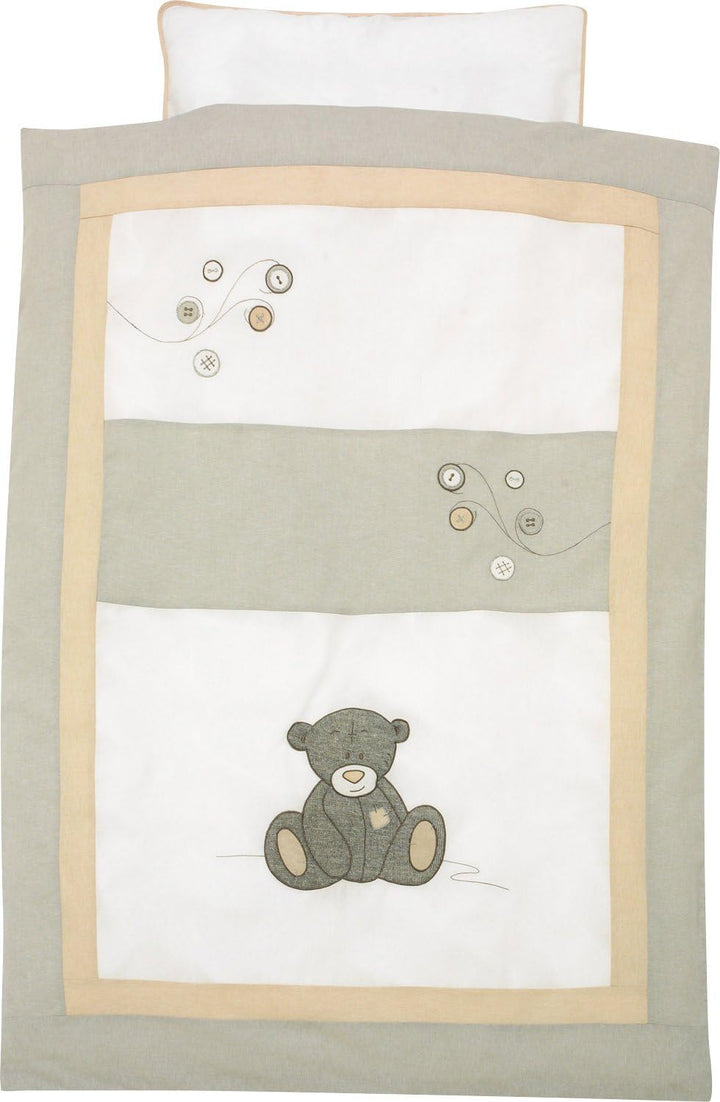 Alvi Bettwäsche (Strick Teddy grau, 40x60 cm / 100x135 cm)