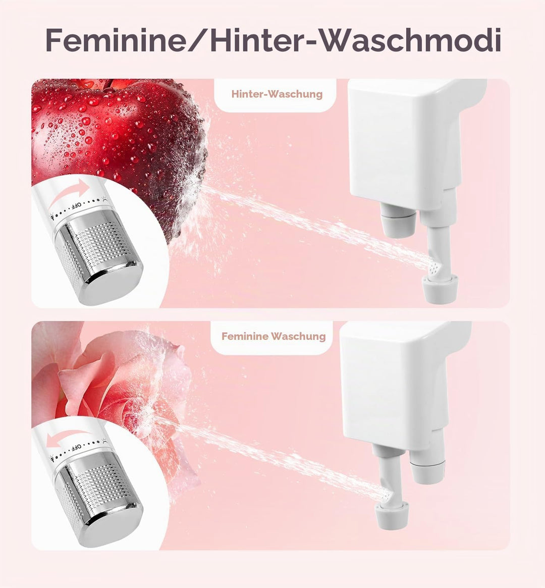 Ultra Slim Bidet Befestigung, Posterior&amp;Feminine Wasch-(einziehbare Doppeldüsen), Nicht-elektrische