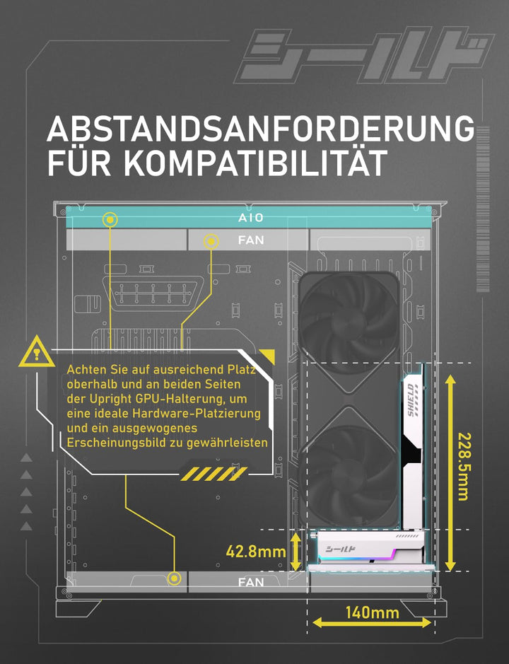 EZDIY-FAB Shield ARGB Aufrechte GPU-Halterung mit PCIe 5.0 Riser–Vertikalhalterung für RTX 50 Serie,