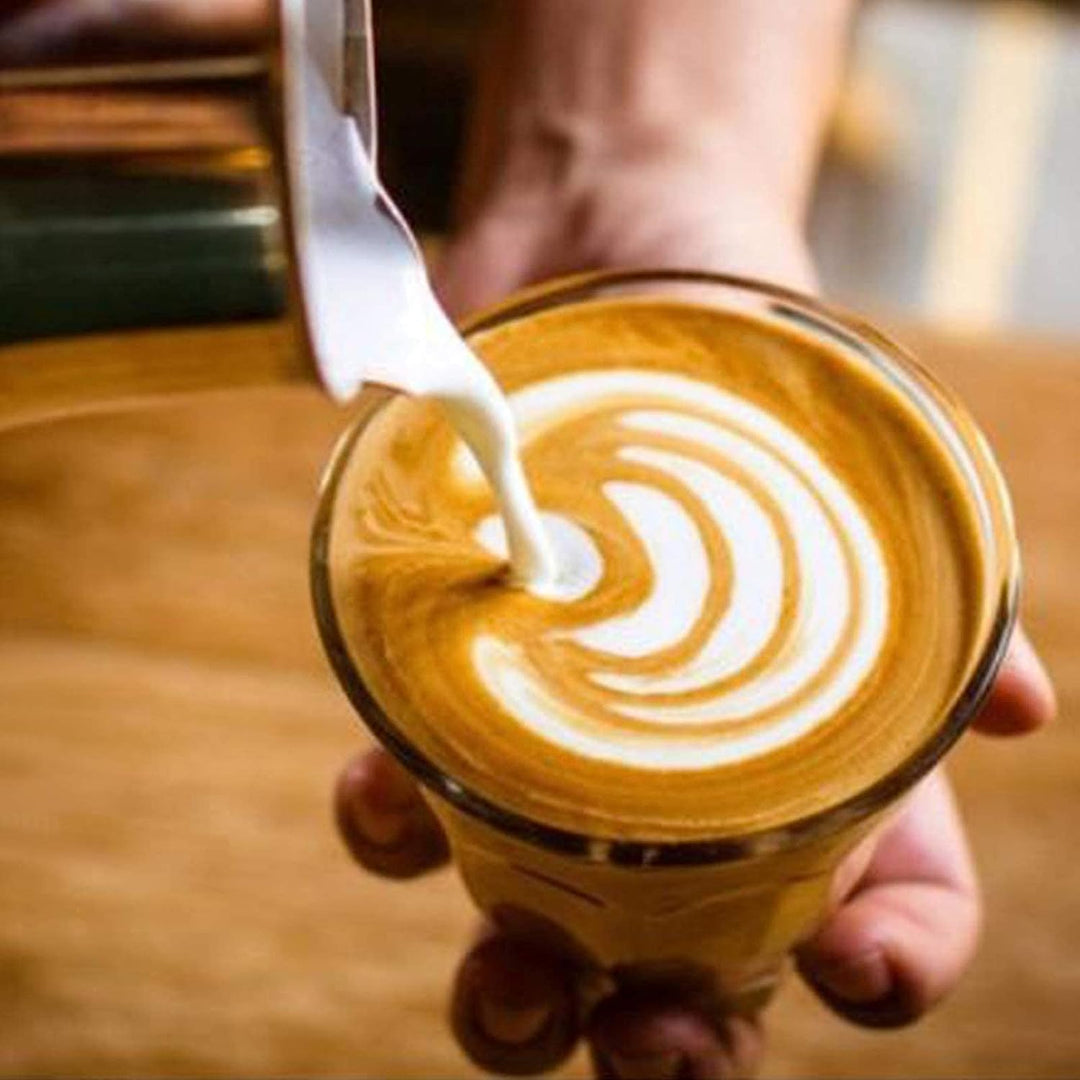 Easyworkz Milchaufschäumkrug aus Edelstahl 350ml Espresso Dampfkrug Milchkännchen Kaffee Schaumkrug