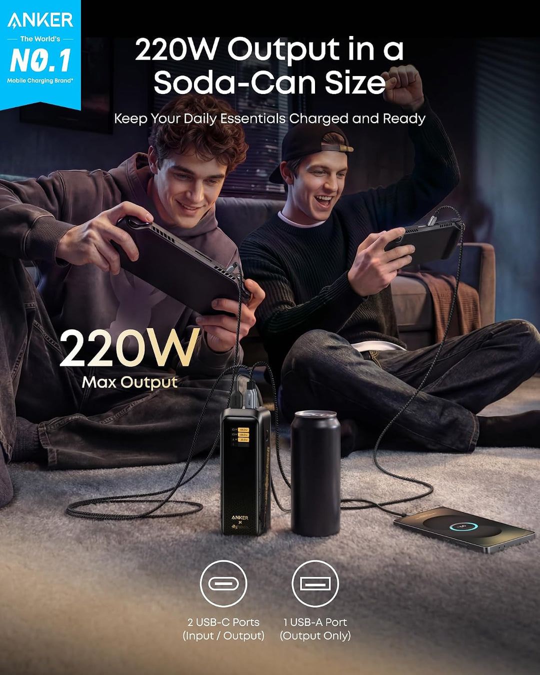 Anker Prime Power Bank Black Myth: Wukong Edition, 20.100mAh 3-Port Powerbank mit 220W, Zwei-Wege-La