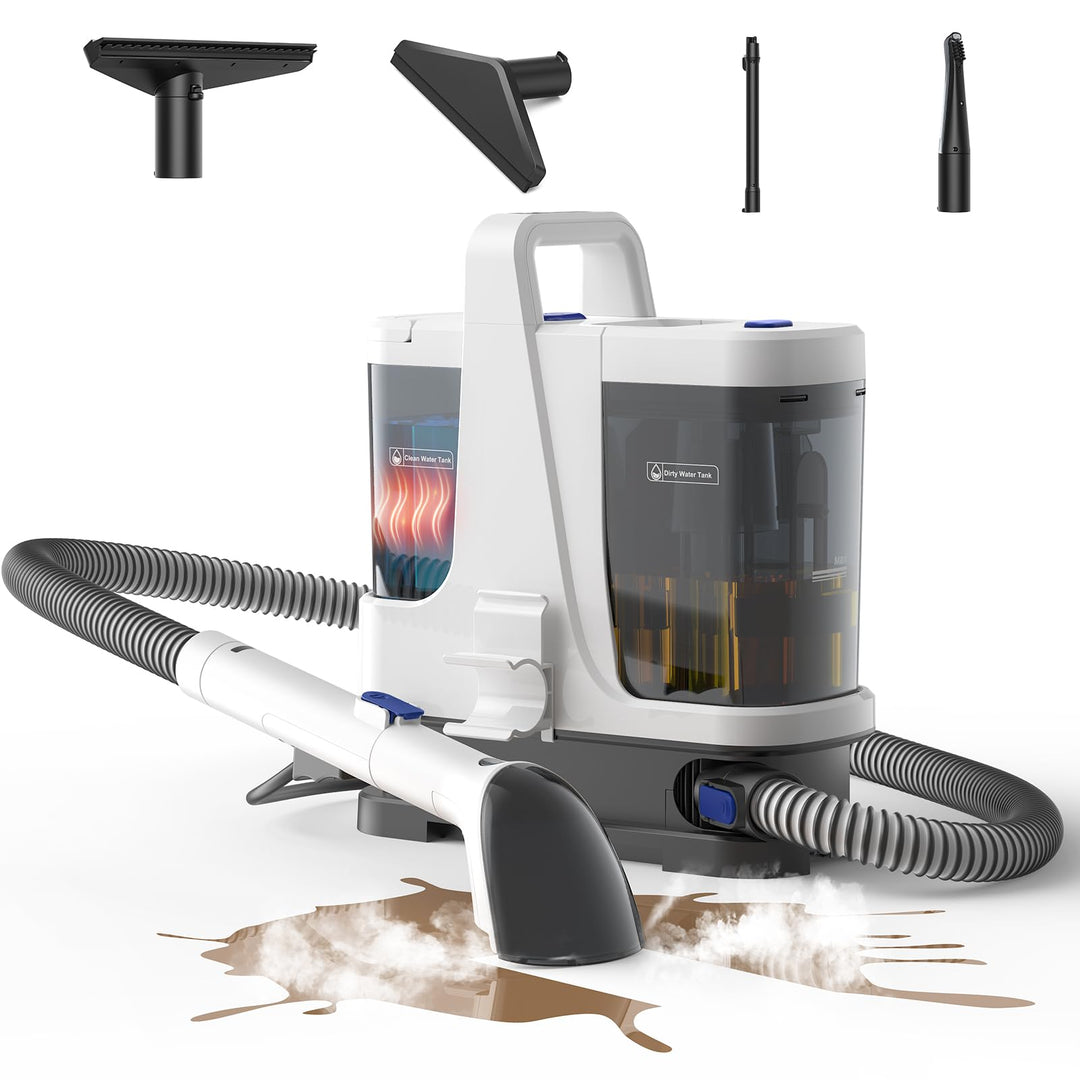Lubluelu 4 Modes Carpet Cleaner Machine with Inhalation mode&Steam&Hot&Cold Water System 22Kpa Power