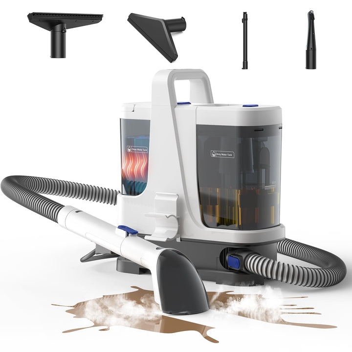 Lubluelu 4 Modes Carpet Cleaner Machine with Inhalation mode&Steam&Hot&Cold Water System 22Kpa Power
