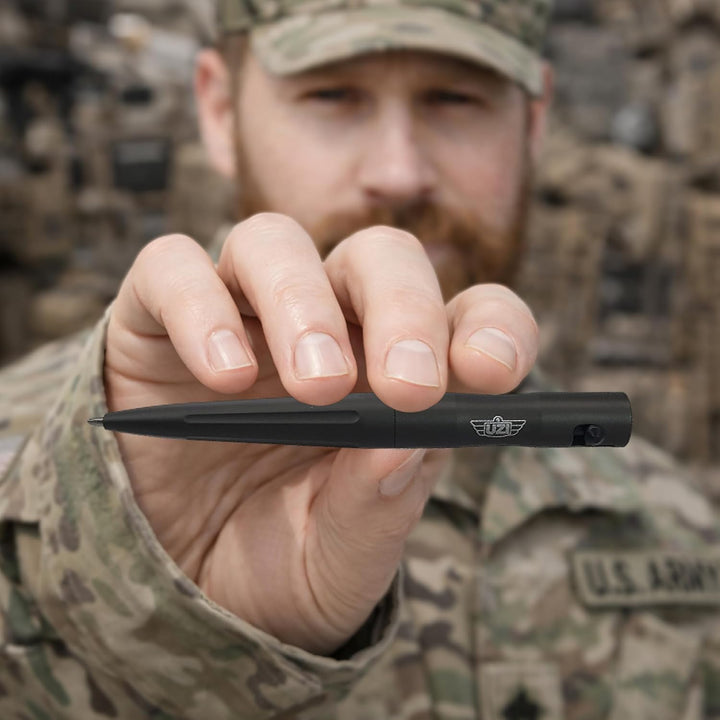 UZI Tactical Pen UZI-TACPEN2-BK Flugzeug Aluminium Selbstverteidigung BestTactical Pen Multi-Tool Üb
