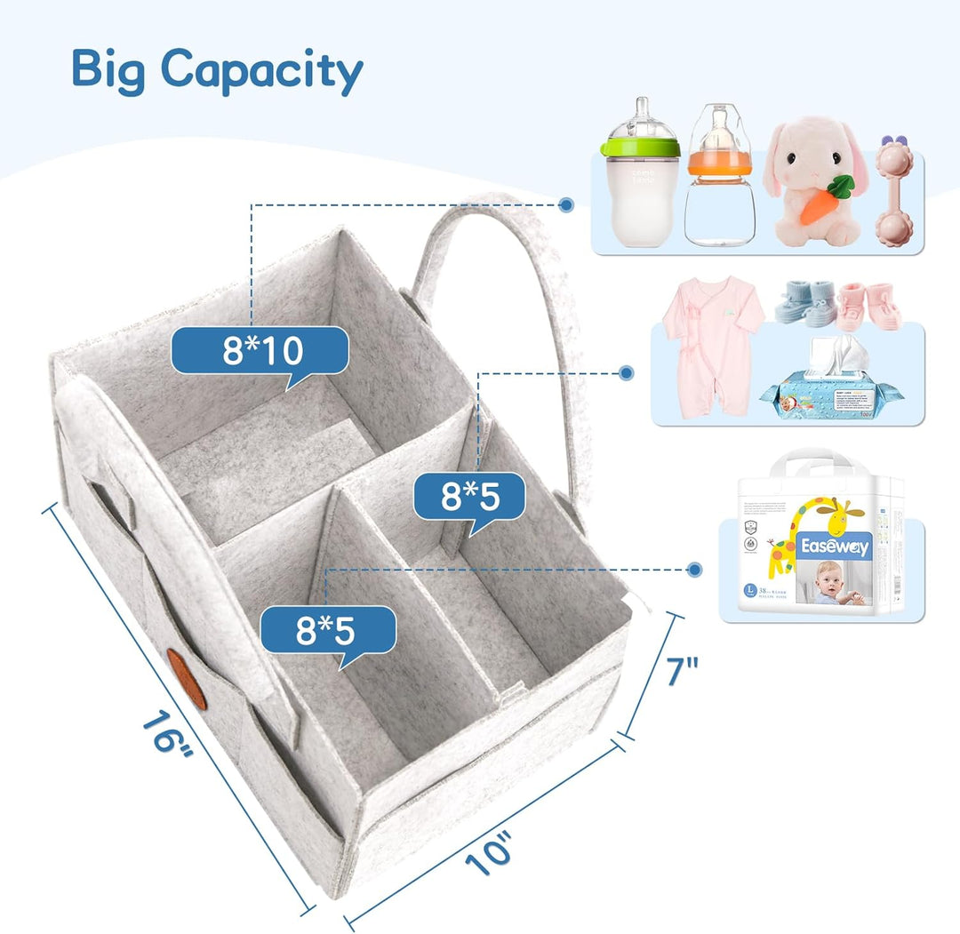 Maliton Wickeltisch Organizer, Baby Windel Caddy Newborn Essentials, Robuster Tragbarer Filztasche,