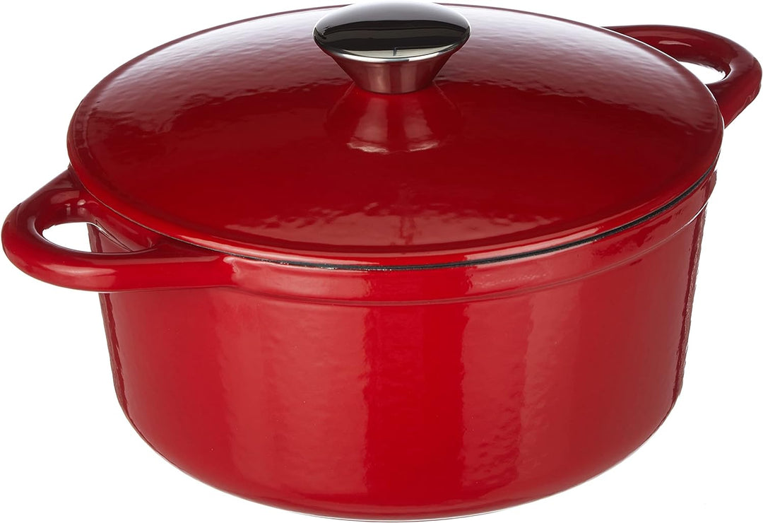 IBILI 725921R Kasserolle rund mit Deckel 21x10 cm in rot, Gusseisen, 21 cm, 2-Einheiten Redonda 2,7