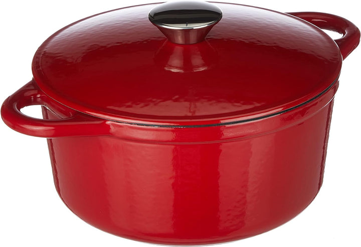 IBILI 725921R Kasserolle rund mit Deckel 21x10 cm in rot, Gusseisen, 21 cm, 2-Einheiten Redonda 2,7