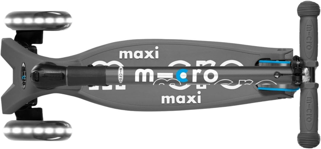 Micro Kickboard Maxi Deluxe Scooter, faltbar, LED, 3 Räder, Lean-to-Steer, Schweizer Design, mit bew
