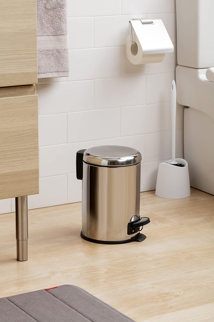 TATAY Badezimmer Mülleimer 3L mit Pedal | Hygienisches, berührungsloses Öffnen | Soft-Close, geräusc