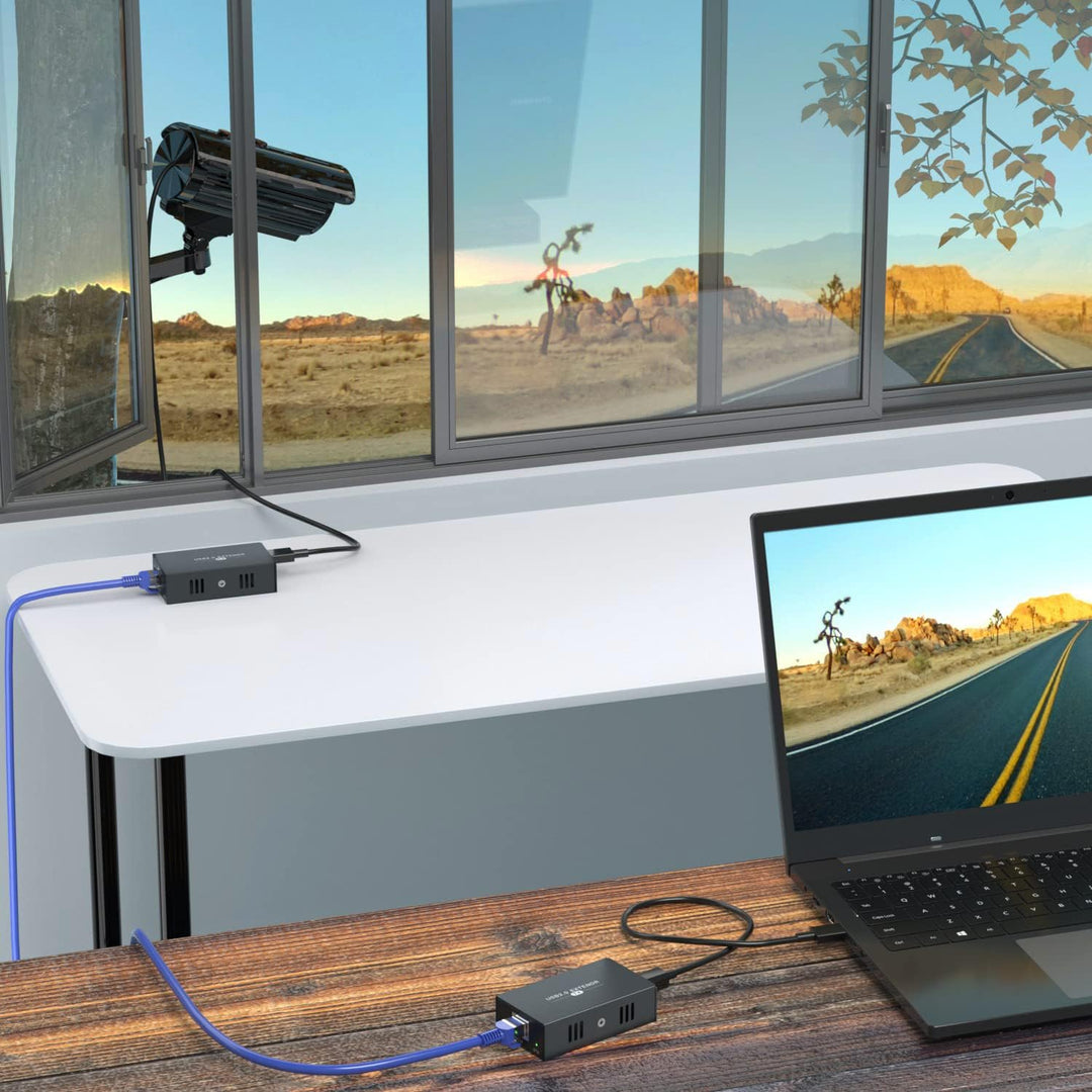 USB Extender 4 USB 2.0 Over Ethernet 50,3 m Cat5e/6/7 USB-Hub ohne Treiber für Webcam, Drucker, Tast