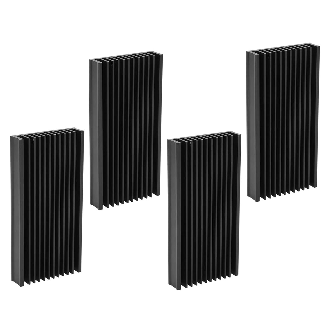 4-tlg Aluminiumkühlkörper Kleine Kühler Kühlkörpermodul Kühlrippe für Elektronik 50 x 12,7 x 100 mm