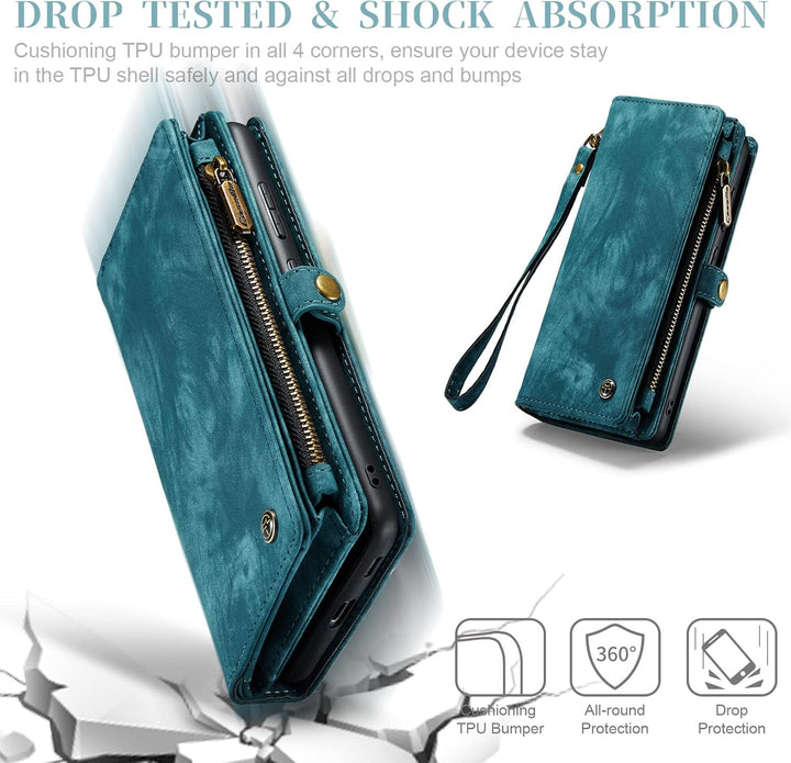 UFinetech Samsung S22 Hülle, stossfeste Kartenfach Tasche Samsung Galaxy S22 5G Handyhülle, Flip Mag