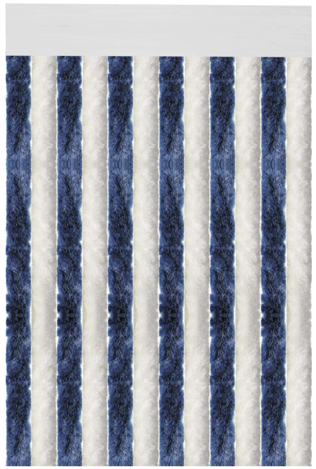 Arsvita Flauschvorhang 80x220 cm in Unistreifen dunkelblau - weiss, Perfekter Insekten- und Sichtsch