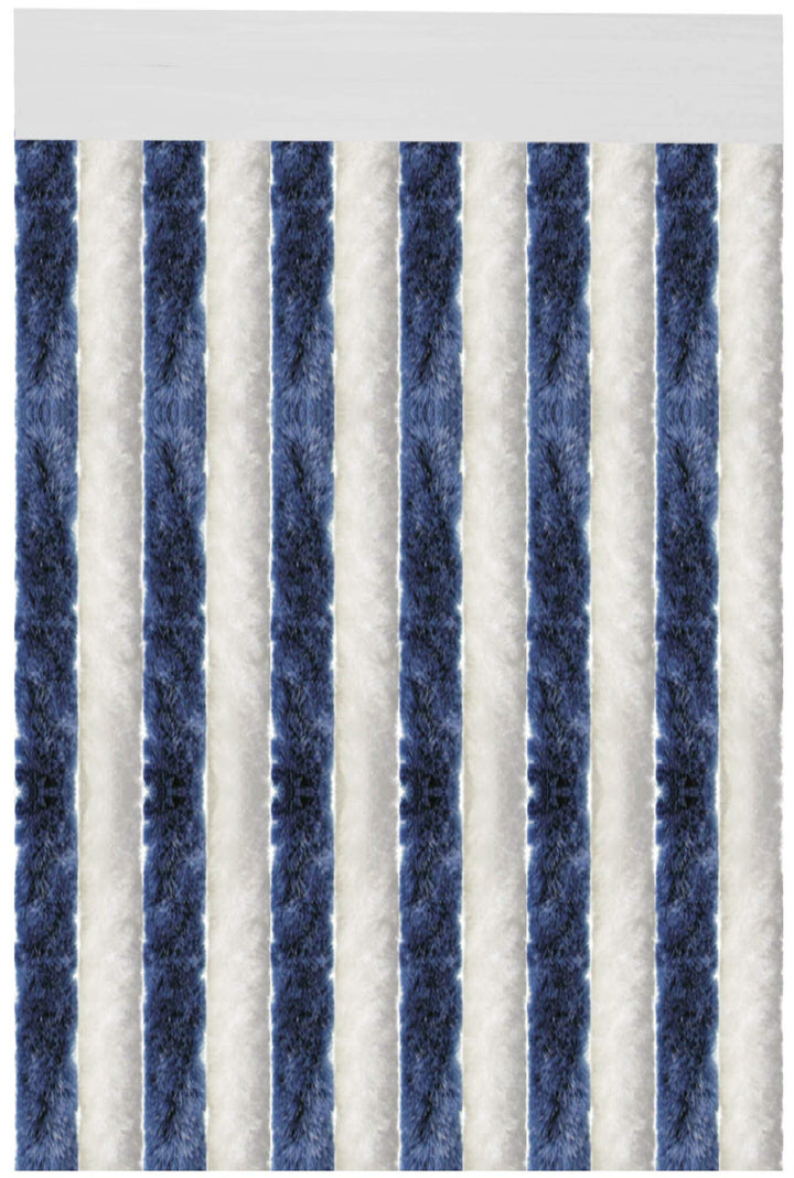 Arsvita Flauschvorhang 80x220 cm in Unistreifen dunkelblau - weiss, Perfekter Insekten- und Sichtsch