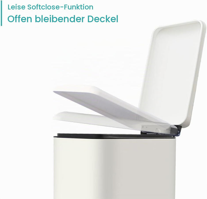 Mülleimer Küche, 30 Liter Abfalleimer, Rechteckig Tretmülleimer，Küchenmülleimer mit Softclose-Deckel