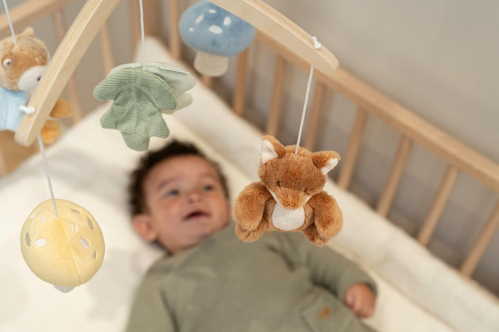 Little Dutch Mobile Musik Spieluhr mit Holz Halterung für Babybett - Forest Friends