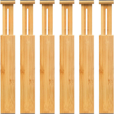 VaeFae Schubladentrenner Verstellbar Bambus Schubladenteiler, Ausziehbare Schubladen Organizer (42,5