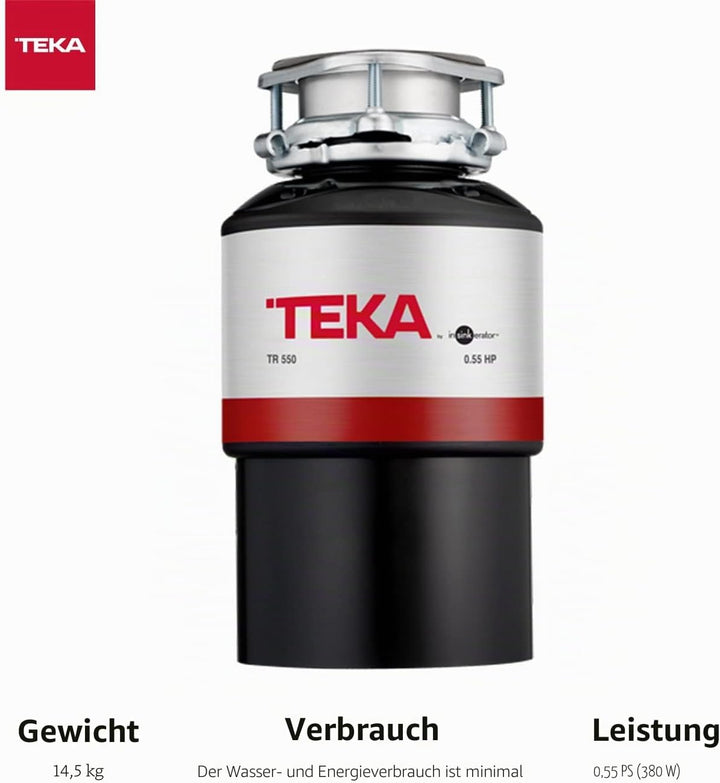 Teka 115890013 TR 550 Abfall Zerkleinerer für Spüle, Schwarz