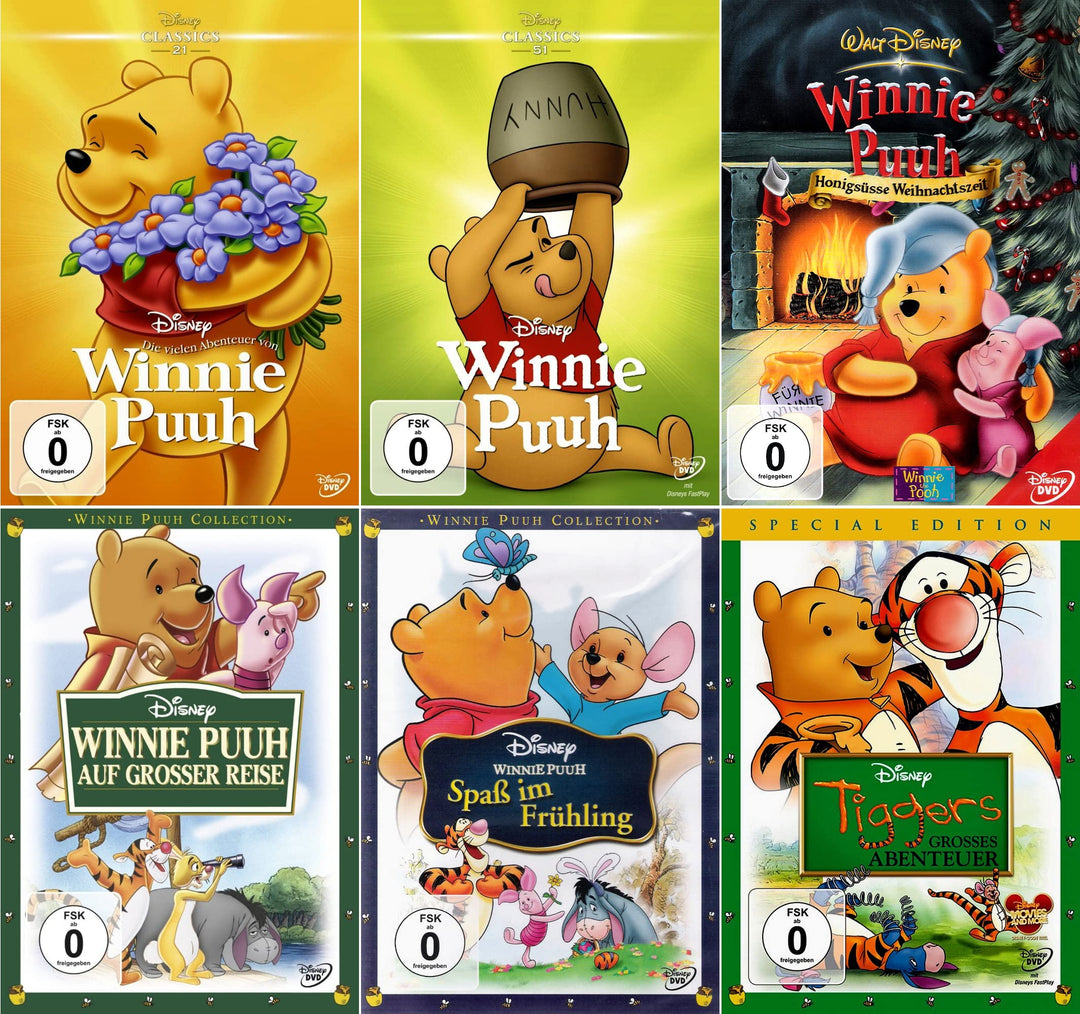 Winnie Puuh - Disney Classics 21 + 51 + Spass im Frühling + Auf grosser Reise + Honigsüsse Weihnacht