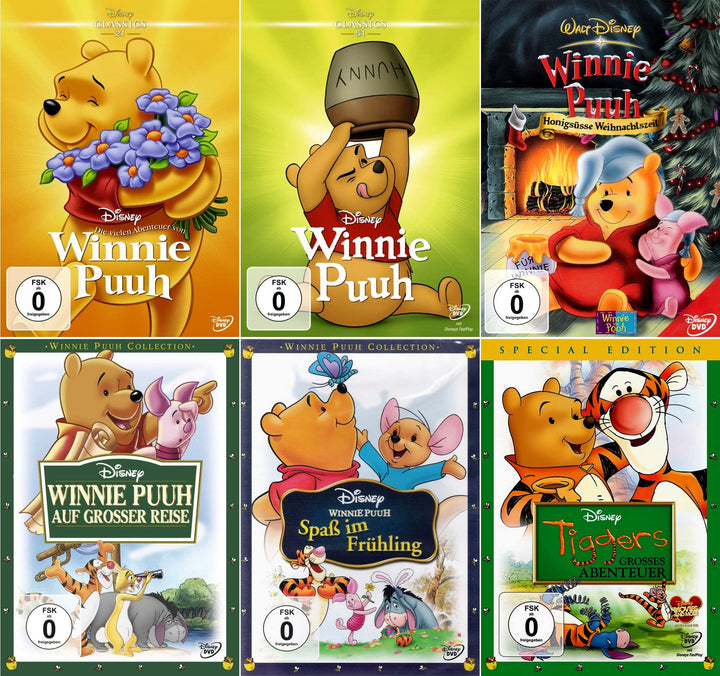Winnie Puuh - Disney Classics 21 + 51 + Spass im Frühling + Auf grosser Reise + Honigsüsse Weihnacht