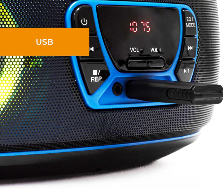 Denver TCL212BT Radio mit Bluetooth, Bluetooth Radio mit Lichteffekte, Tragbarer CD player, AUX, USB