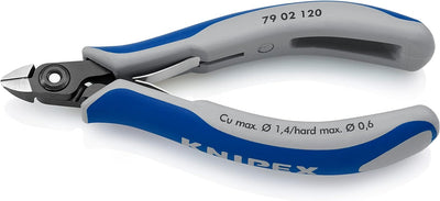 Knipex Präzisions-Elektronik-Seitenschneider brüniert, mit Mehrkomponenten-Hüllen 120 mm 79 02 120