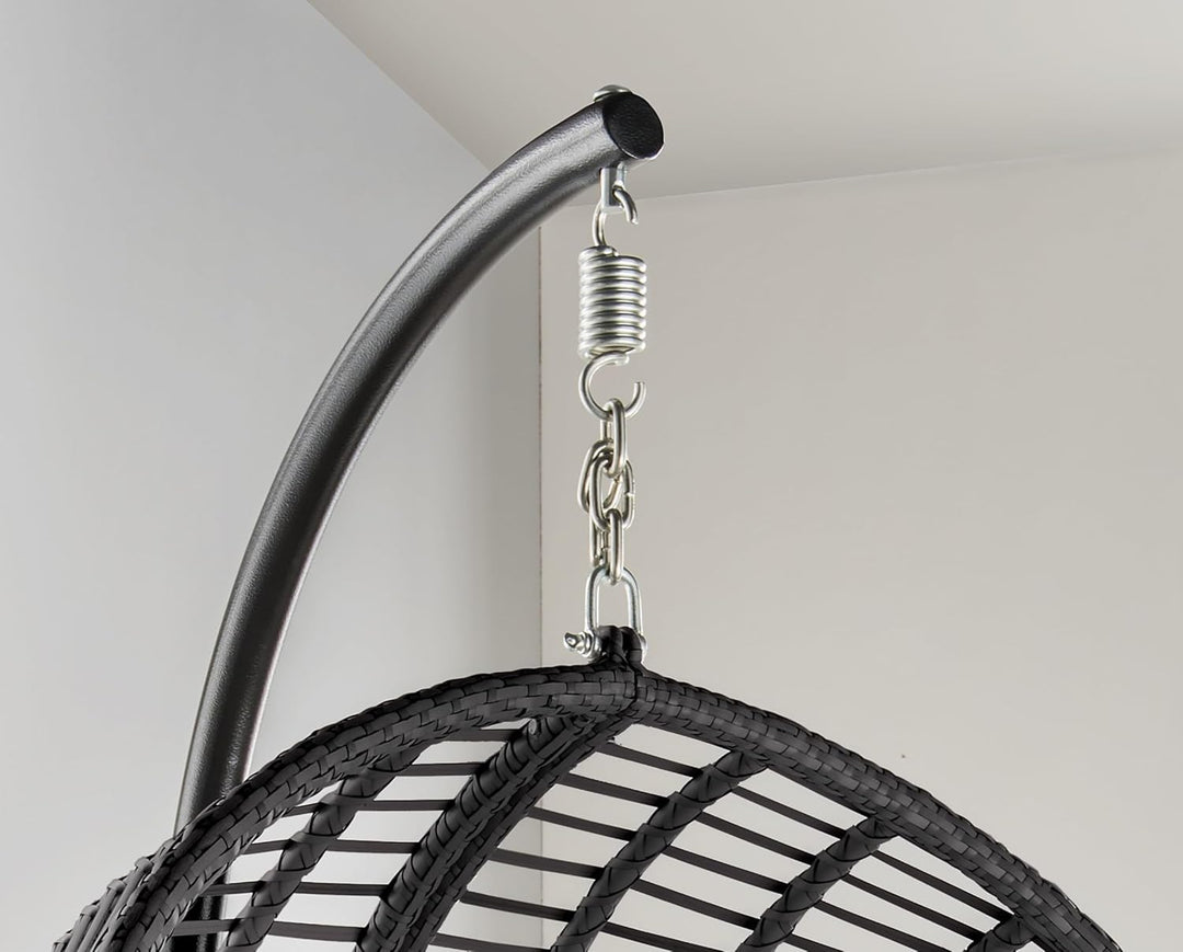 Destiny Coco Deluxe II Grau Meliert Hängesessel Polyrattan Hängekorb Hängestuhl