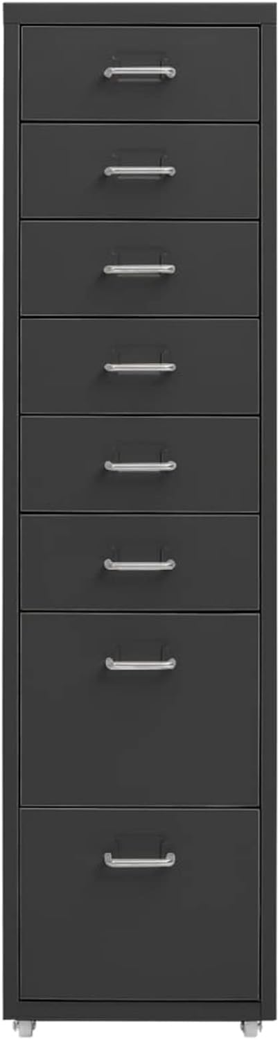 Homgoday Aktenschrank mit Rollen Schubladenschrank Metallschrank Büroschrank Rollcontainer Büroconta