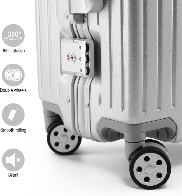 KOFA Zurich Kofferset 2 Teilig, M-55cm & XL-75cm Alu-Rahmen & Polycarbonat-Hartschale, Carry-on + Ch